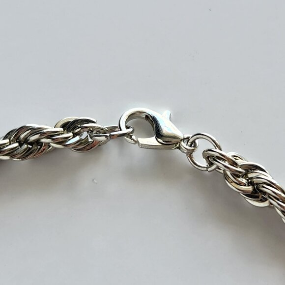 Vintage 90s silver rope chain necklace ✦ 21 inch ✦ nicely made & non-tarnishing - Picture 6 of 10